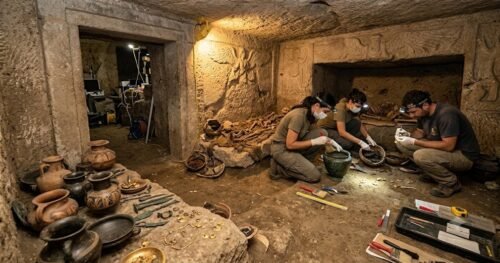 foto archeologi al lavoro